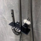 Coloana Dus Inox Crom Negru Duza Masaj Patrata 25cm Sistem Dus Modern - detaliu produs