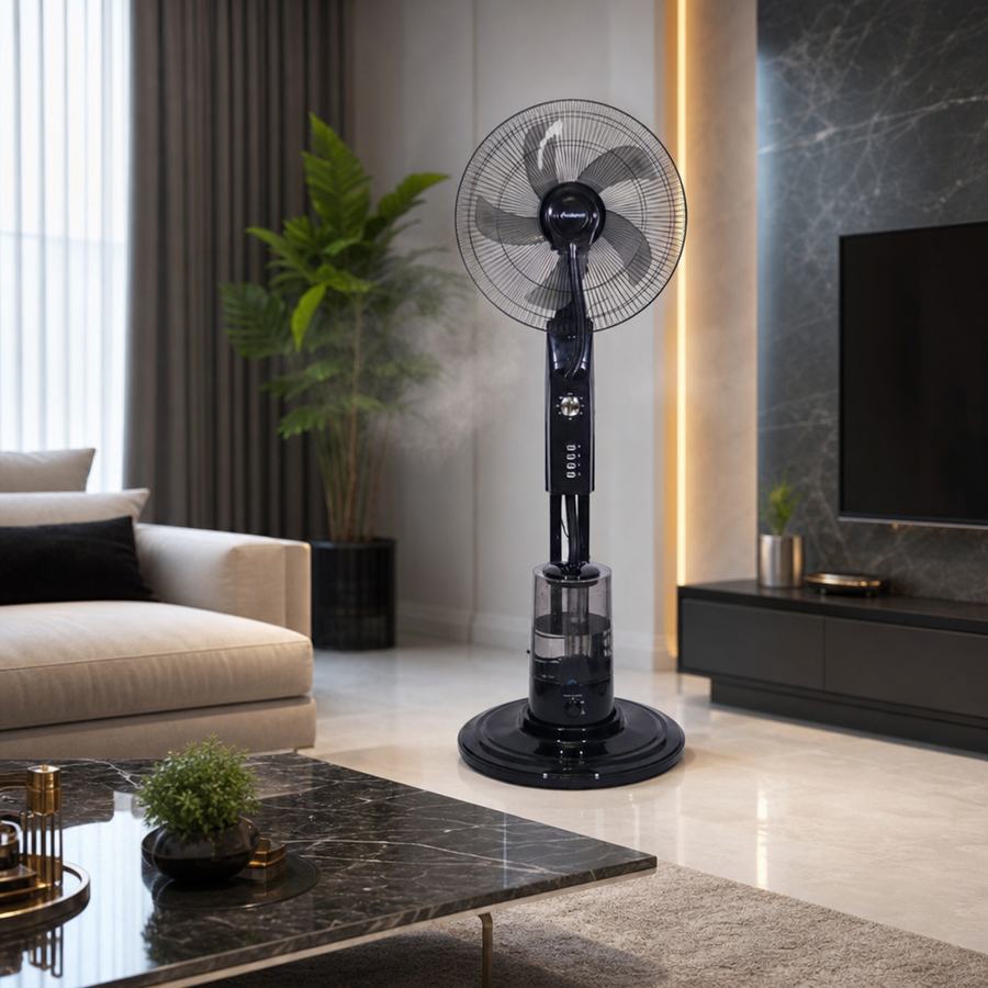 Ventilator cu Pulverizare Apa 16 inch 75W 3 Viteze Oscilatie Rezervor 2.8L - in context de utilizare