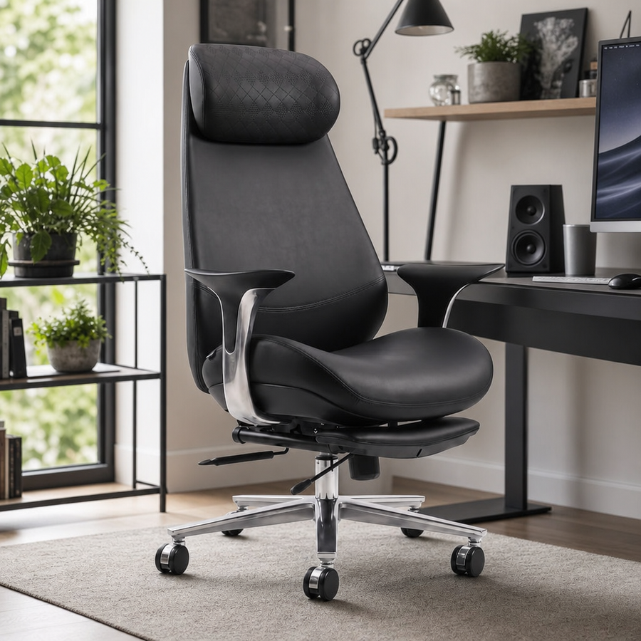 Scaun Gaming Ergonomic cu Spatar Inalt si Suport Lombar Ajustabil - in context de utilizare