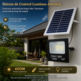 Proiector LED Solar 400W Control Telecomanda Senzor Crepuscular Exterior - in context de utilizare