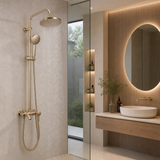 Coloana Dus Premium Gold Brush Efect Ploaie 3 Functii Baterie Monocomanda Perete - in context de utilizare