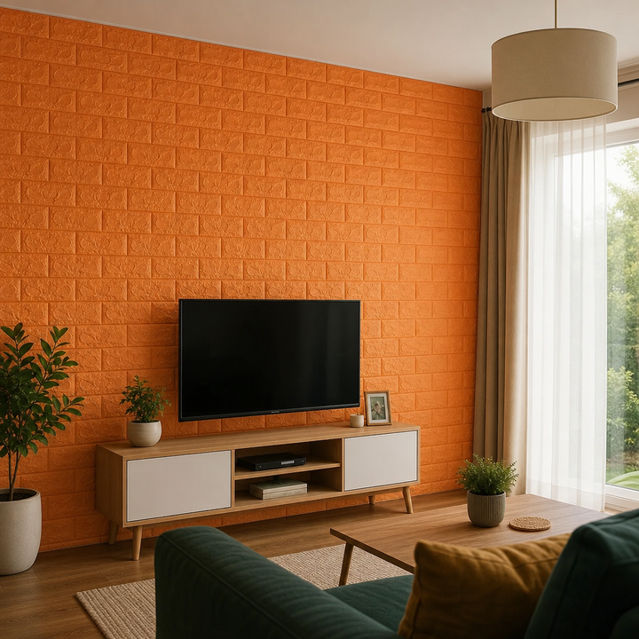 Tapet 3D Caramida Autoadeziv Decorativ Impermeabil 70x70cm - in context de utilizare