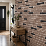 Tapet Caramida Maro cu Negru 3D Autoadeziv 70x77cm Decorativ - in context de utilizare