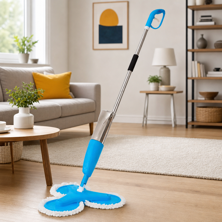 Mop Triplu cu Pulverizator Spray Mop 600ml Curatenie Profesionala - in context de utilizare