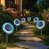 Lampa Solara de Gradina Floarea-soarelui LED Iluminare Automata Decorativa - in context de utilizare