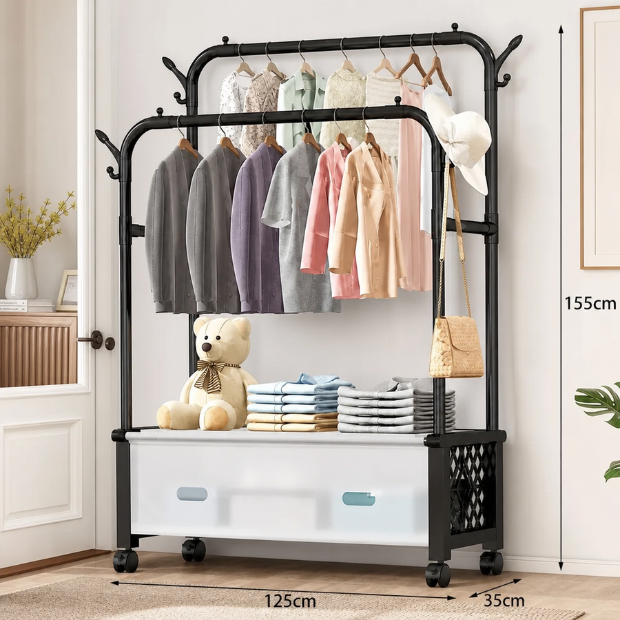 Cuier Perete Organizator Haine Accesorii Metal Negru Modern - in context de utilizare