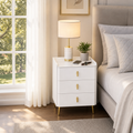 Noptiera moderna cu 3 Sertare, Design Elegant și Compact, 50 × 40 × 60 cm, Alb