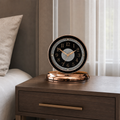 Ceas de masă decorativ premium, finisaj Rose Gold – mecanism silențios, design elegant, funcționare pe baterie 25.5 x26 cm