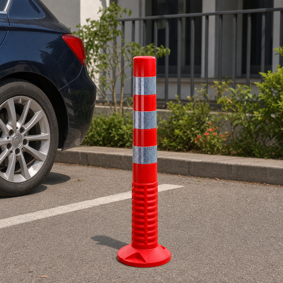 Stalpisor delimitare parcare PU 75CM  - folie argintie - in context de utilizare