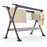 Uscator de Rufe Multifunctional Pliabil Extensibil 127-236cm Negru cu Suport Balcon - detaliu produs