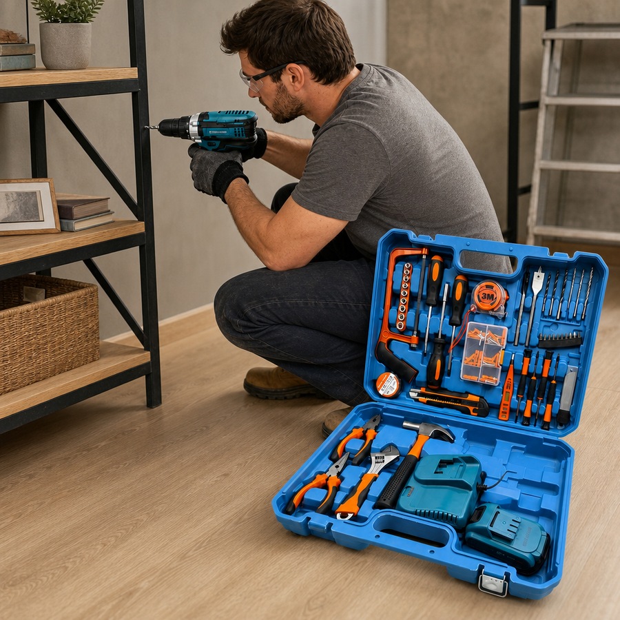 Trusa Unelte Completa cu Bormasina Electrica 13mm 500W Accesorii Bricolaj - mod de utilizare