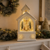 Decorațiune de Crăciun Premium tip Bisericuță cu Nașterea Domnului, Efect de Ninsoare și Muzică – 40,6 × 39,7 × 43,8 cm - in context de utilizare