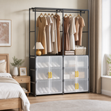 Dulap pentru Pantofi cu Usa Dubla 6 Sertare si Suport Haine 175x30.5x114 cm - in context de utilizare