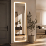 Oglinda LED Dreptunghiulara 160x50 cm 3 Culori Control Touch Sticla HD Cadru Aluminiu - in context de utilizare