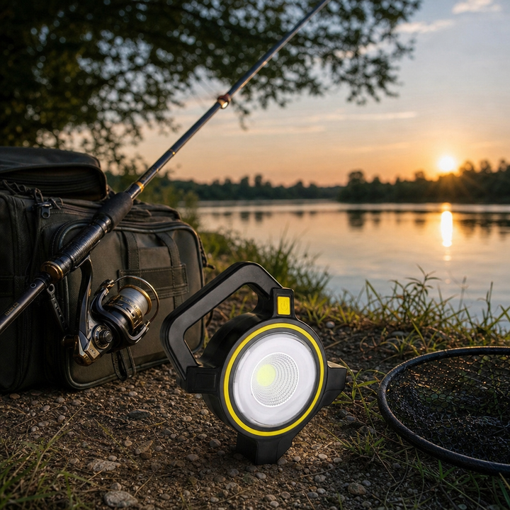 Lanterna Solara Camping 13x4x17cm Incarcare USB LED Portabila - in context de utilizare