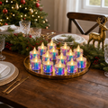 Set 15 lumânari LED Decorative  cu Efect de Flacără, Finisaj Holografic și Lumină Caldă – 3,5 × 3,5 × 5 cm