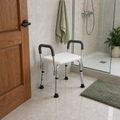 Scaun de Dus Multifunctional Polietilena Sezut Antiderapant Manere Detasabile Inaltime Ajustabila 37.5-49.5cm