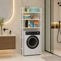 Suport Organizator Masina de Spalat 3 Polite Cadru Metalic Alb 72x25x155 cm