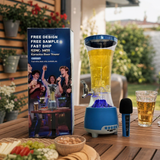 Dozator Bauturi 3 in 1 Boxa Bluetooth Karaoke Microfon Lumini LED RGB - in context de utilizare