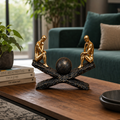 Statuetă Decorativă Premium „Echilibru și Reflecție”, din Rășină, cu Două Siluete Aurii – 29 × 21 cm