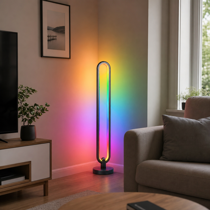Lampa LED de Podea S-Eye 105cm Control Telecomanda Efecte RGB Dinamice - in context de utilizare