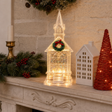 Decorațiune Biserică Transparentă cu LED și Sclipici Mișcător – 30 cm - in context de utilizare