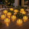Set 12 Lumânări LED Decorative cu Efect de Cristal, Lumină Caldă, Fără Flacără,  5 × 5 cm
