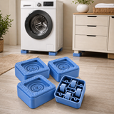 Universal Set 4 Picioare Inaltatoare Antiderapante cu Roti Integrate pentru Masina de Spalat Frigider Mobilier 7.5x4 cm Albastru - in context de utilizare