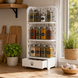 Organizator Multifuncțional din PVC pentru Baie și Cosmetice, cu 3 Rafturi și Sertar – Etajeră de Depozitare, Alb, 22 x 22 x 55 cm - in context de utilizare