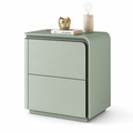 Noptiera mint green cu 2 Sertare, MDF, 50x40x48cm cu design curbat
