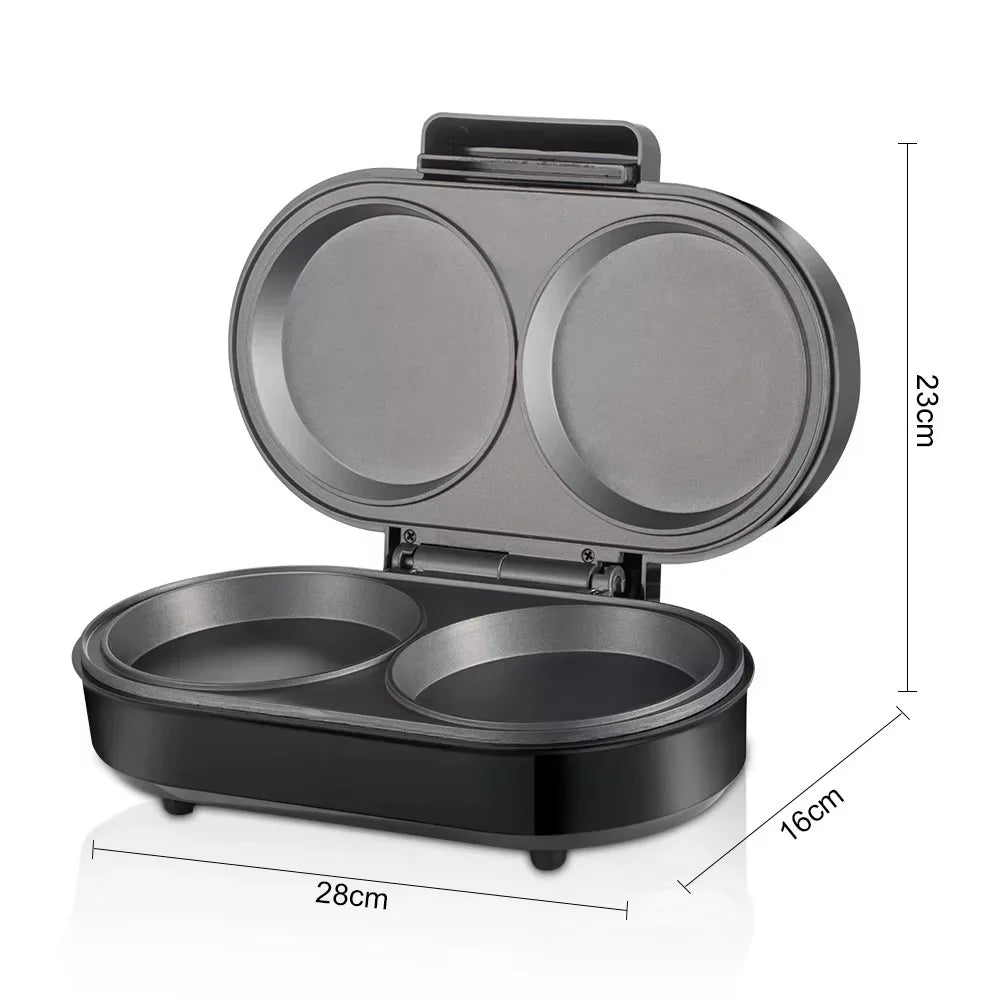Aparat electric pentru burgeri/omleta/waffles/sandwich, RAF R245, 850 W, 28x23x16 cm, negru