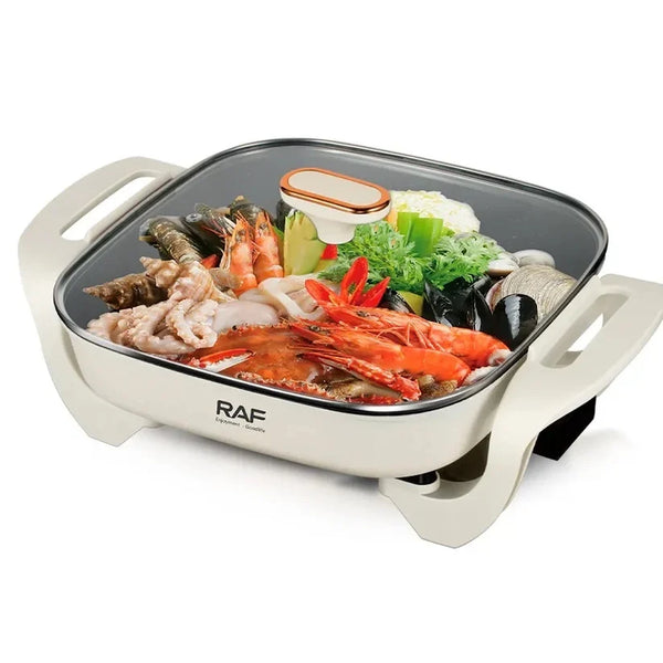 Oala electrica pentru gatit, RAF R5400, 1200W, capacitate 5L, 43x30x13cm, bej