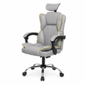 Scaun Birou Ergonomic Directorial Gri Piele Ecologica Spatar Reglabil 90-145