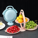 Platou de Servire Supraetajat Plastic 3 Compartimente Pliabil Roz 30x49.5cm - detaliu produs