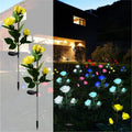 Set 2 Lampi Solare Decorative Tip Trandafiri Galbeni – Iluminare LED, Design Elegant și Funcționare Automată