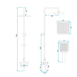 Coloana Dus Inox Crom Rotunda Montaj Perete Baie 20cm - detaliu produs