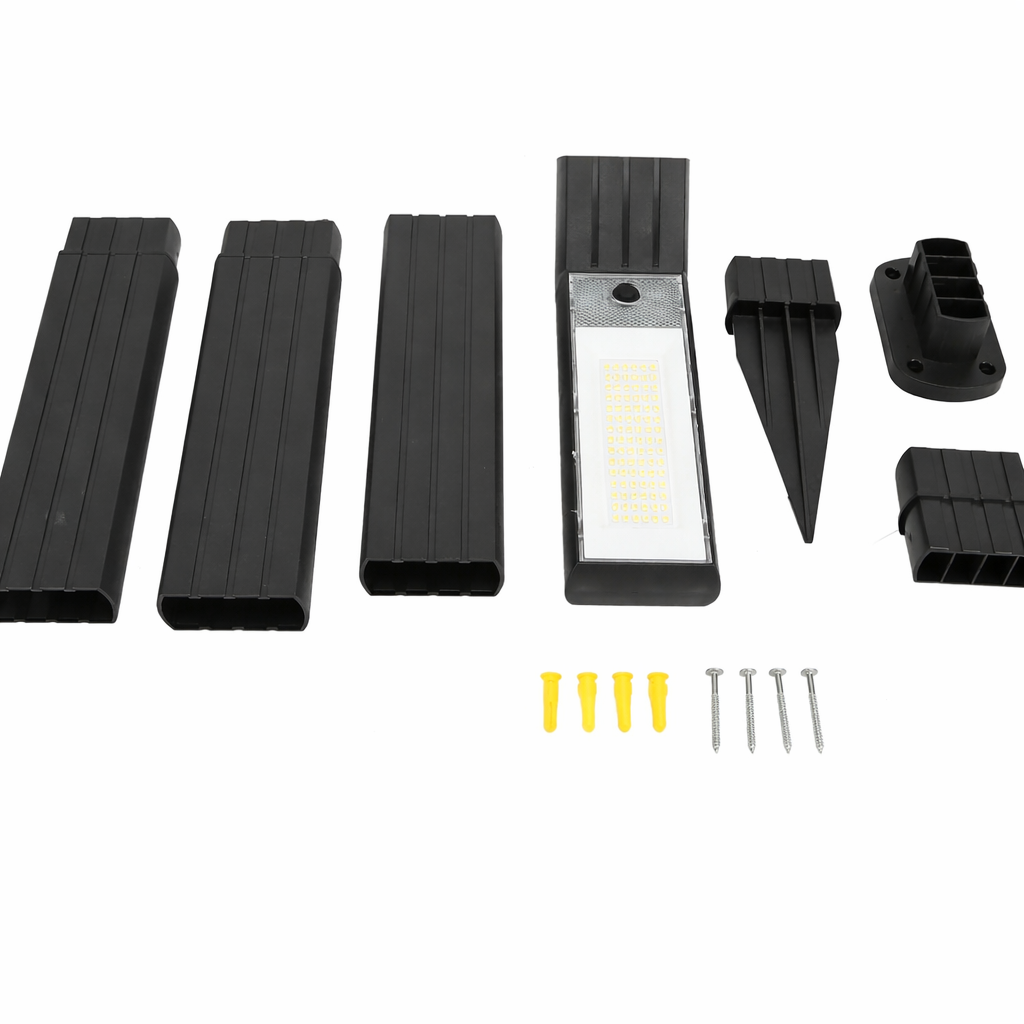 Lampa Solara LED pentru Gradina, 90 LED-uri, 3 Moduri Iluminare, Protectie IP65, Inaltime 83 cm, Culoare Negru