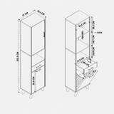 Dulap Baie Suspendat Alb 202cm Laundry Cabinet Waterfall Design Modern - detaliu produs