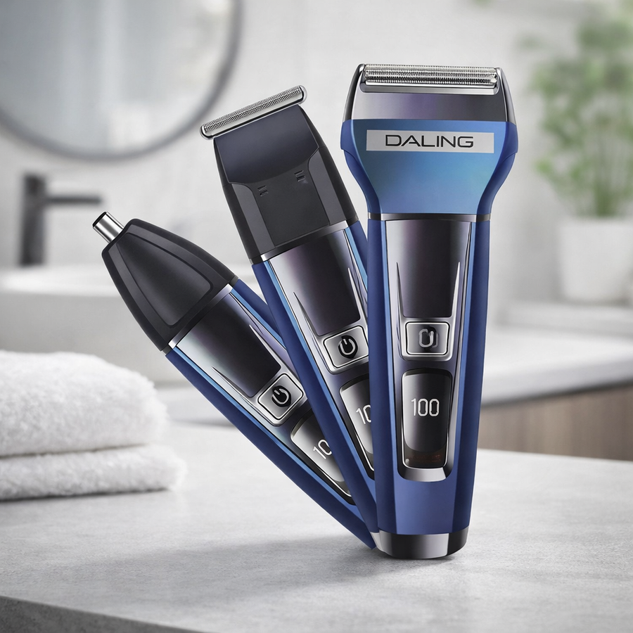 Aparat de tuns 3 in 1 Daling DL-9238 cu afisaj digital pentru barba par si nas