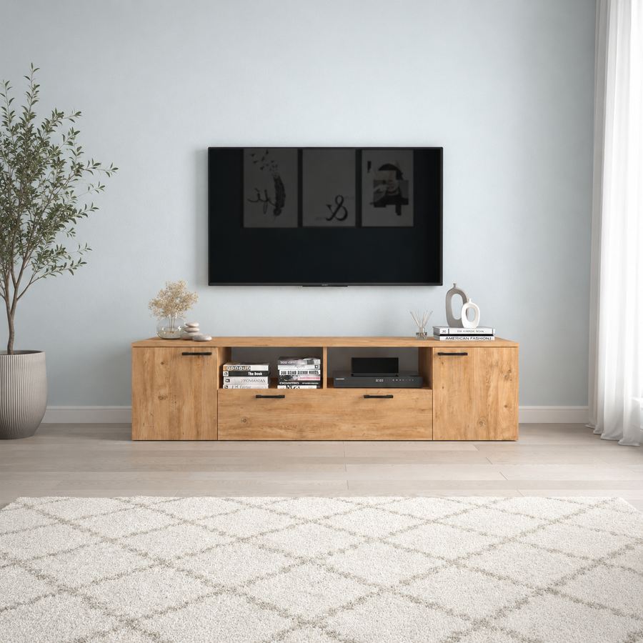 Comoda TV moderna din PAL 181,3x41x45,6 cm, pentru living