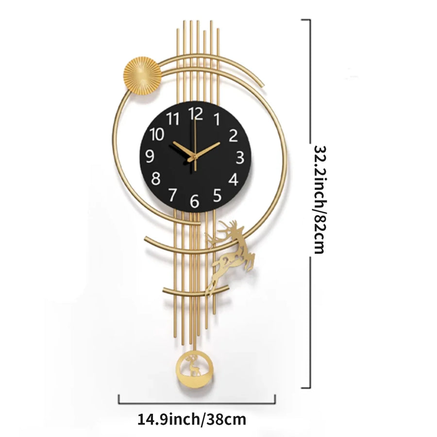 Ceas elegant de perete, cu design modern si elemente nautice, mecanism silentios si finisaj metalic elegant