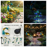 Lampa Solara Decorativa Paun LED 3D Iluminare Gradina Exterior Impermeabila - detaliu produs
