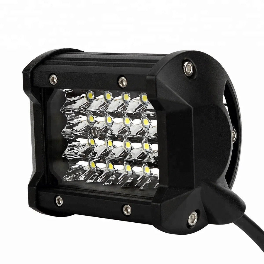 Proiector LED auto off-road 72W, 24 LED-uri, lumina alba, model dreptunghiular