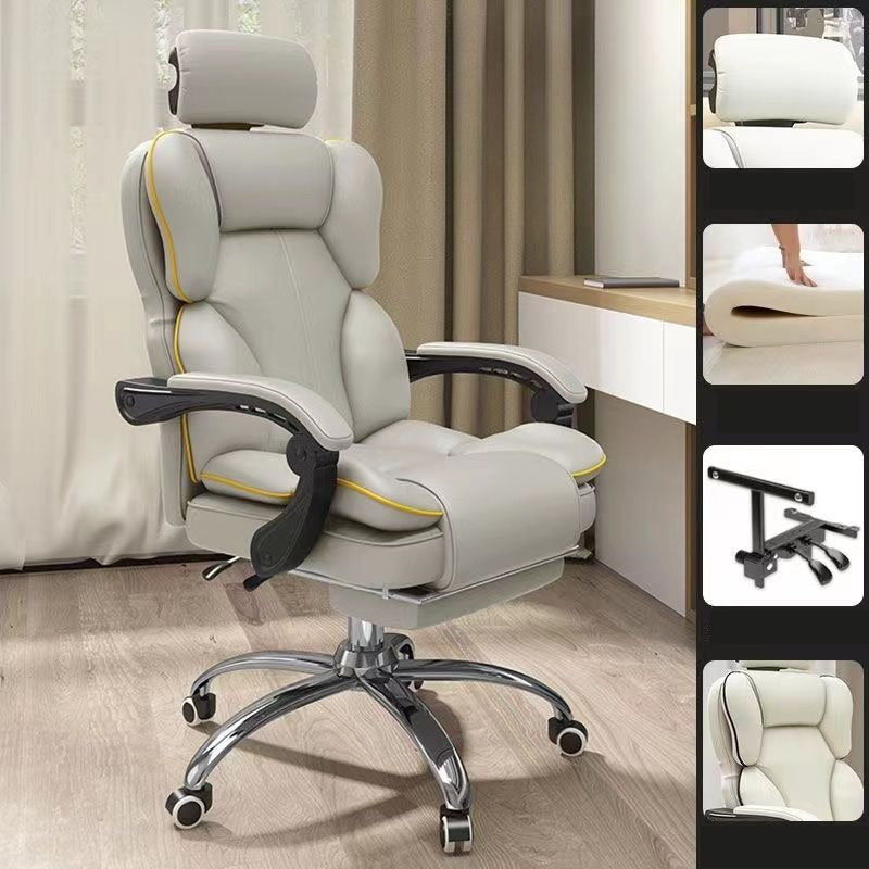 Scaun Ergonomic Directorial cu Suport Picioare Rabatabil Piele Ecologica - detaliu produs