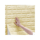 Tapet 3D Autoadeziv Model Caramida Crem 70x77cm Set 10 Bucati - imagine principala
