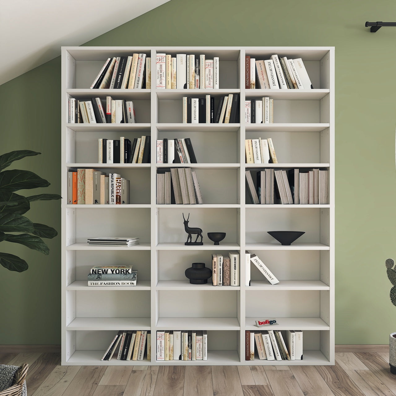 Biblioteca cu 24 de rafturi, design modern, spațiu generos, calitate superioară 101.8 x 16,3 x 178 cm