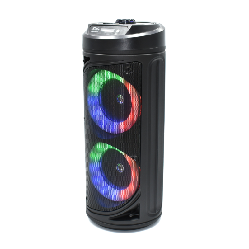Boxa portabila Bluetooth cu difuzoare duale 8 inch, microfon karaoke, sunet puternic, lumini LED, autonomie mare