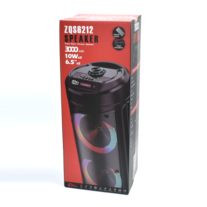 Boxa portabila Bluetooth cu difuzoare duale 8 inch, microfon karaoke, sunet puternic, lumini LED, autonomie mare