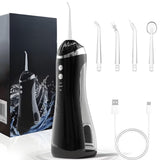 Irigator Oral Portabil Reîncărcabil USB – 1400 impulsuri/min, 4 moduri, 8 intensități, rezervor 200 ml, 6 duze - detaliu produs