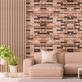 Tapet Caramida Maro cu Negru 3D Autoadeziv 70x77cm Decorativ - detaliu produs